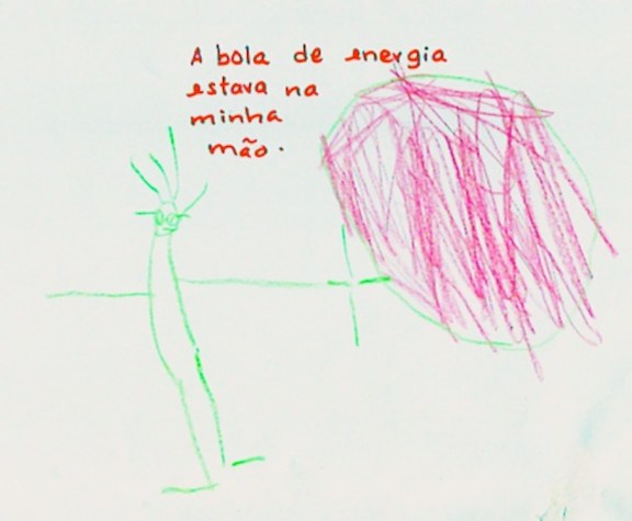 A bola de energia está na minha mão